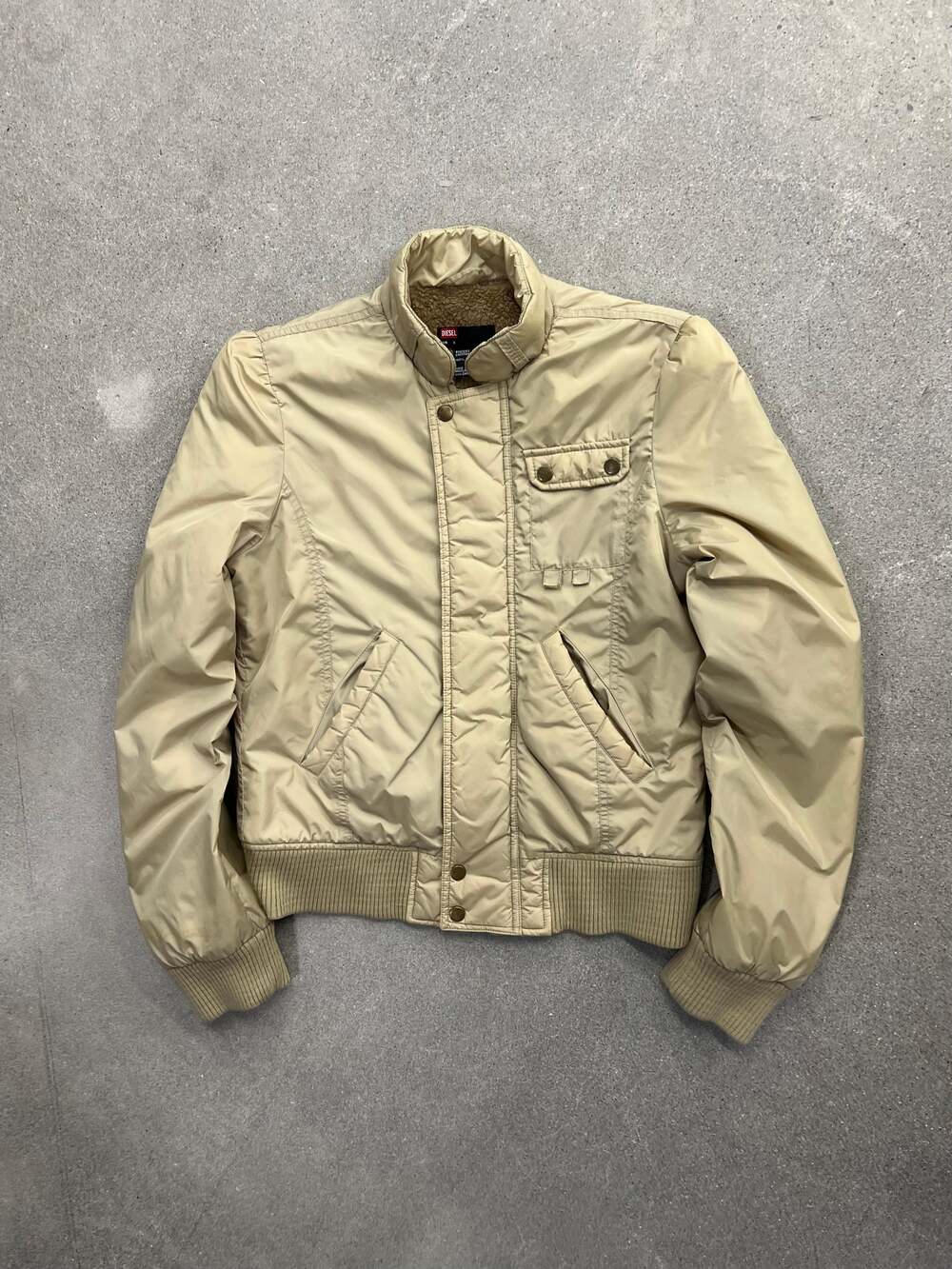 Vintage Y2K Diesel Sherpa-Lined Bomber Jacket - S